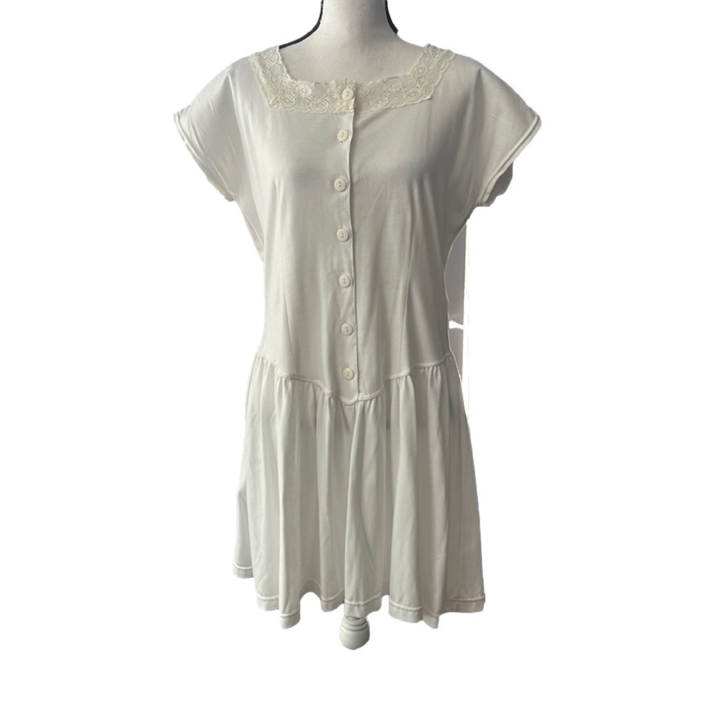 NWOT, NUGGETS, White, Summer, A-Line, Dress, Size M, Cotton Blend